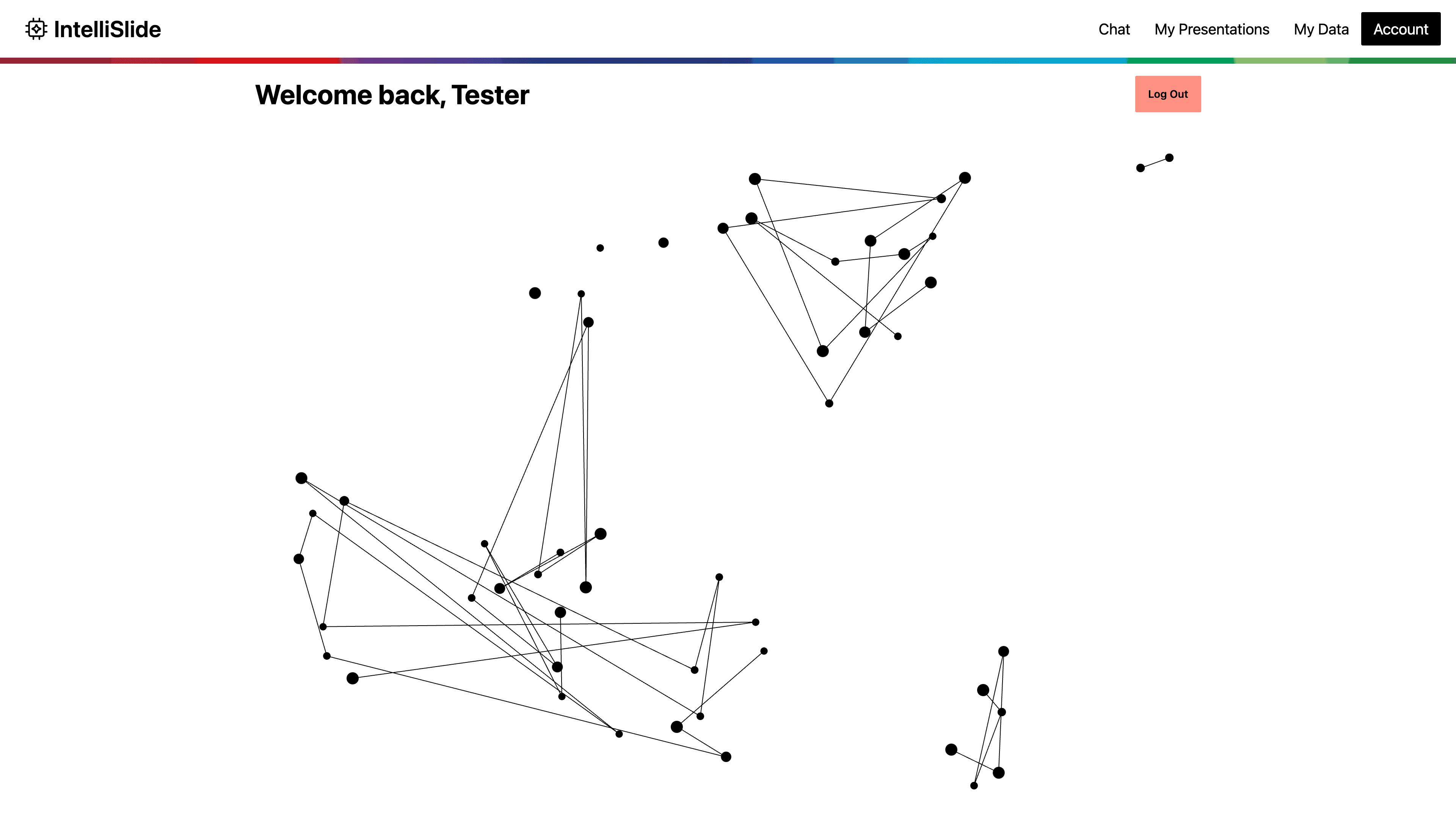 A screenshot of IntelliSlides graphical vector database visualization.